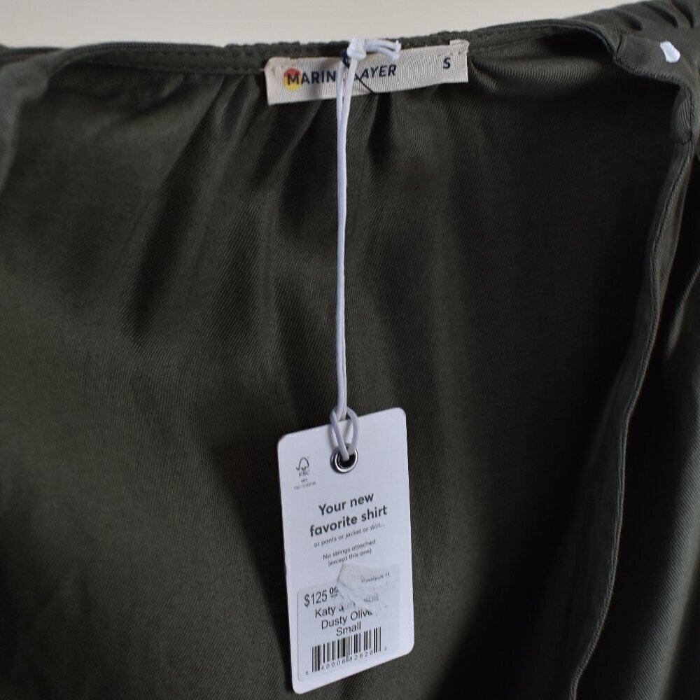 Marine Layer Katy Jumpsuit Olive Green Small NEW - Picture 9 of 9